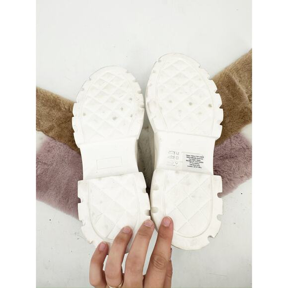 Free People Happy Thoughts Fur Paneled Colorblock Tall Winter Boots Size 40 - Picture 4 of 9